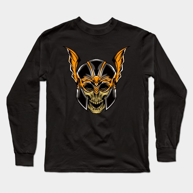 Odin Skull Long Sleeve T-Shirt by Harrisaputra